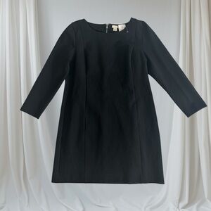 J. Crew Classic Black Long Sleeve Dress